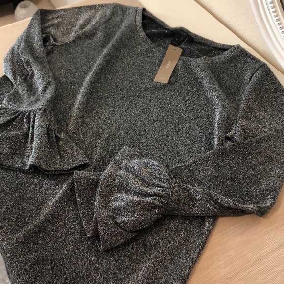 Nwt Jcrew black silver shimmering top sz s - Picture 5 of 9